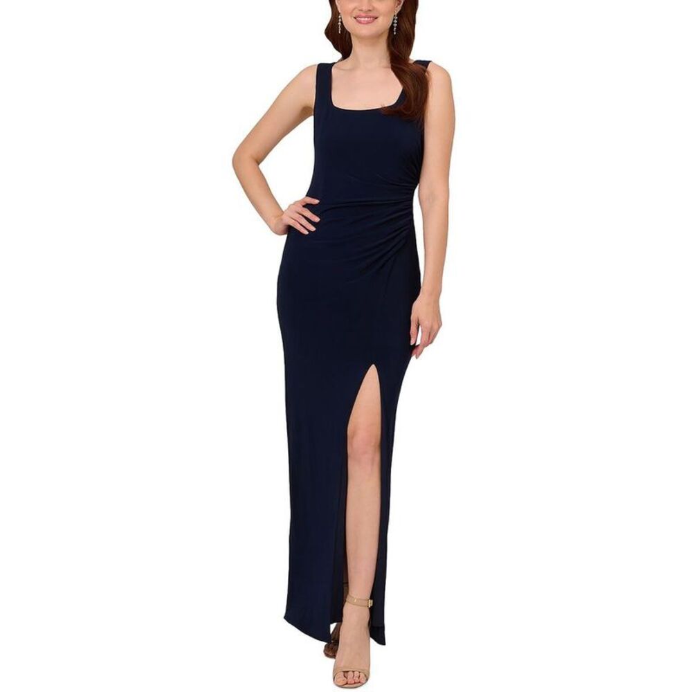 Adrianna Papell Blue Sleeveless Maxi Dress with Slit